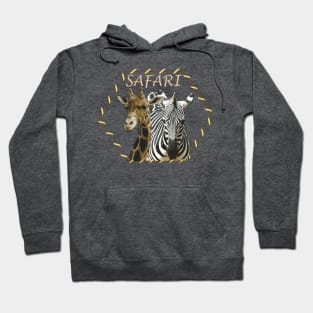 Safari Design, giraffe, zebra, African animals Hoodie